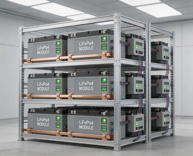 Lithium battery module rack